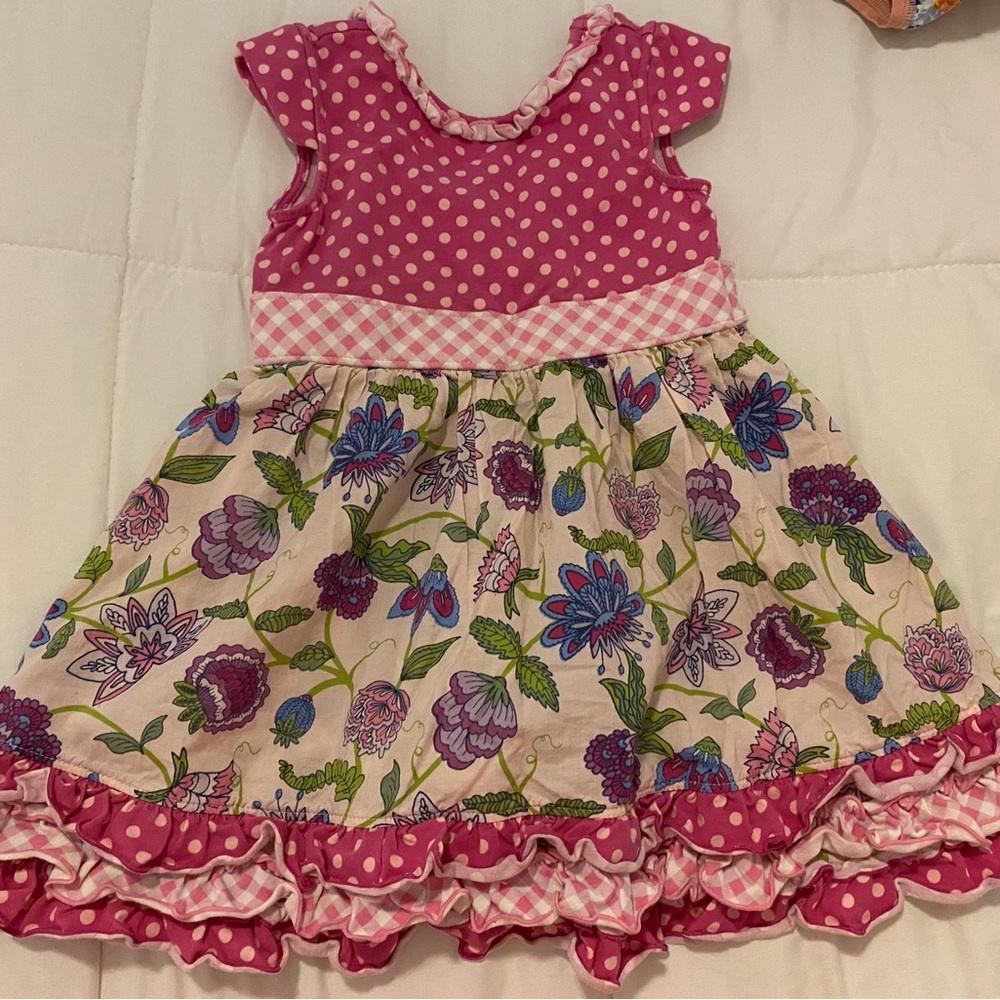 Matilda Jane Pink Polka Dot and Floral Dress